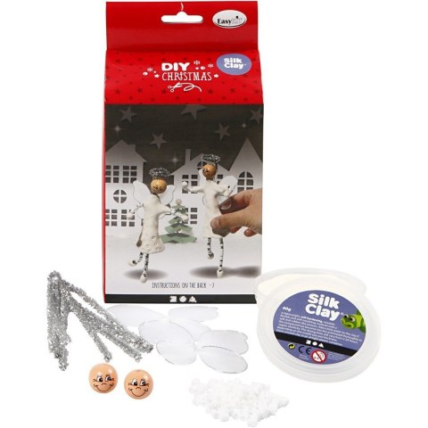Aniołki z masy Silk Clay i wyciorków Aniołki z masy Silk Clay i wyciorków
