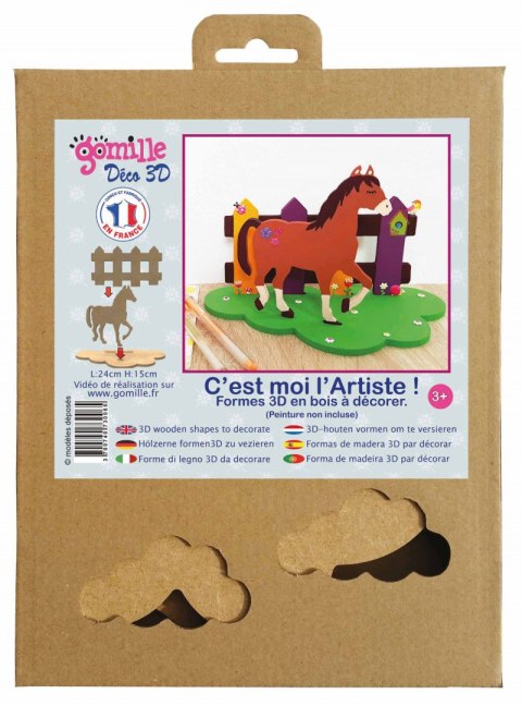 Dekoracja 3D z MDF Konik z płotem Dekoracja 3D z MDF Konik z płotem