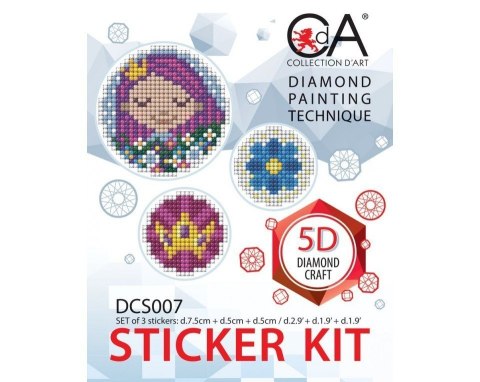 Diament.Mozaika 3 naklejki Dziewczynka 2 Diament.Mozaika 3 naklejki Dziewczynka 2