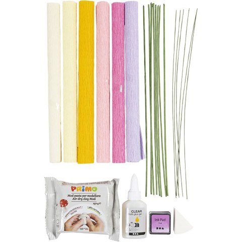 Zestaw z krepiną DIY Kwiaty stojące Zestaw z krepiną DIY Kwiaty stojące
