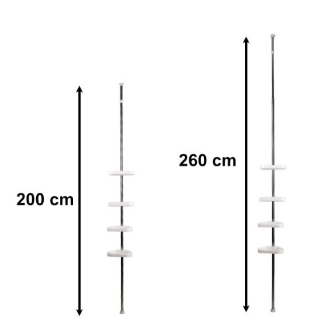 Półka łazienkowa narożna teleskopowa pod prysznic 250 cm Półka łazienkowa narożna teleskopowa pod prysznic 250 cm