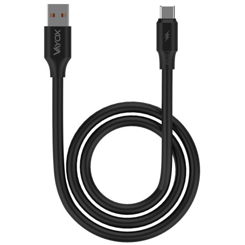 Kabel USB-USB-C dwie końcówki 120W 3A 1m czarny Kabel USB-USB-C dwie końcówki 120W 3A 1m czarny