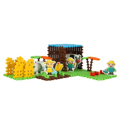 Klocki konstrukcyjne polskie mini wafle farmer blister 185 elementów MARIOINEX Klocki konstrukcyjne polskie mini wafle farmer blister 185 elementów MARIOINEX