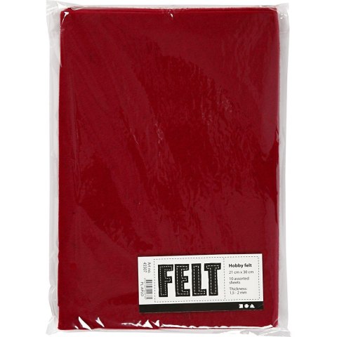 Filc 10 ark. A4 Antyczny Czerwony Filc 10 ark. A4 Antyczny Czerwony