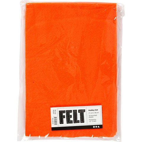 Filc 10 ark. A4 Pomarańczowy Filc 10 ark. A4 Pomarańczowy