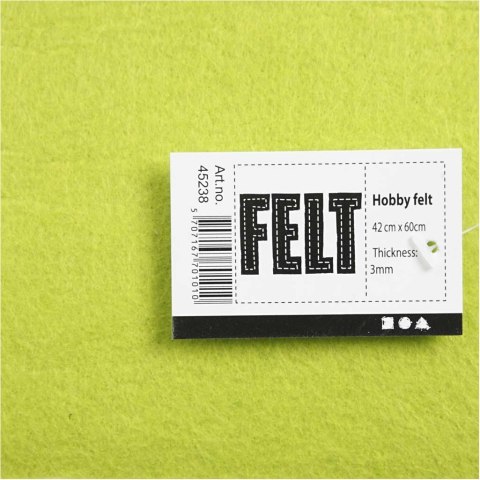Filc ark. A2 grubość 3 mm Limonkowy Filc ark. A2 grubość 3 mm Limonkowy