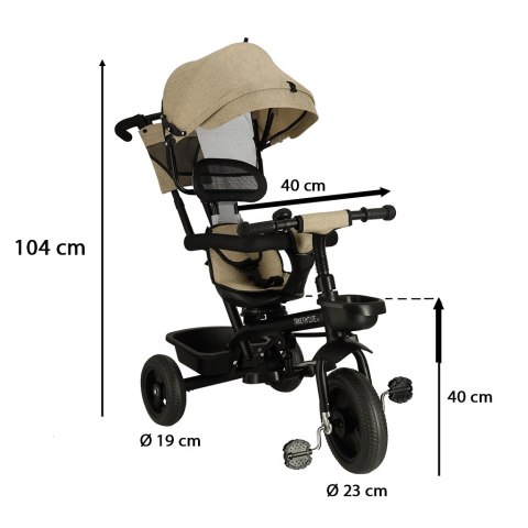 Rowerek trójkołowy TRIKE FIX Lite V2 beżowy obracany 360 Rowerek trójkołowy TRIKE FIX Lite V2 beżowy obracany 360