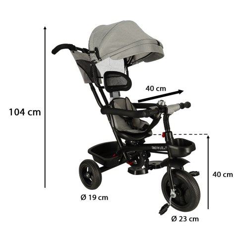 Rowerek trójkołowy TRIKE FIX Lite V2 szary obracany 360 Rowerek trójkołowy TRIKE FIX Lite V2 szary obracany 360