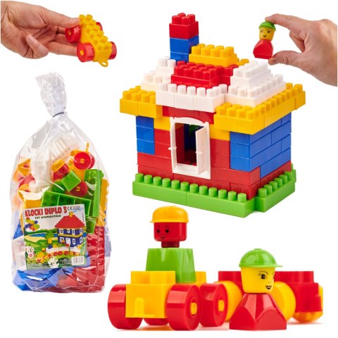 DIPLO Klocki 3 dla dzieci konstrukcyjne plastikowe 89el. DIPLO Klocki 3 dla dzieci konstrukcyjne plastikowe 89el.