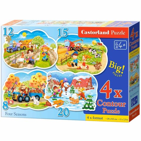 Puzzle 4w1 układanka Cztery Pory Roku 4+ CASTORLAND Puzzle 4w1 układanka Cztery Pory Roku 4+ CASTORLAND