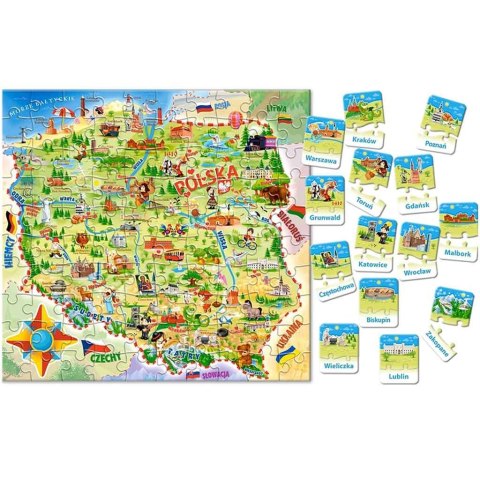 Puzzle edukacyjne układanka Mapa Polski 128 elementów 6+ CASTORLAND Puzzle edukacyjne układanka Mapa Polski 128 elementów 6+ CASTORLAND