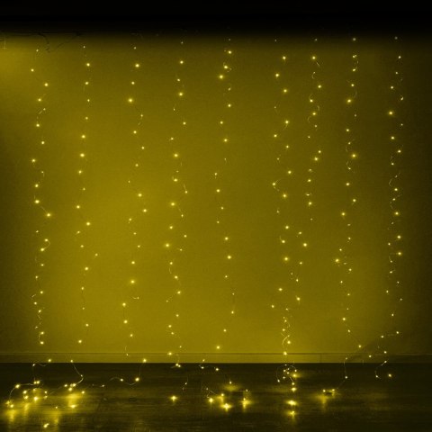 Lampki LED kurtyna girlanda druciki świąteczne choinkowe 3x3m 300LED ciepły biały pilot USB Lampki LED kurtyna girlanda druciki świąteczne choinkowe 3x3m 300LED ciepły biały pilot USB