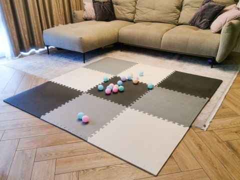 Mata edukacyjna piankowa puzzle szara 60 x 60 cm szara 9 elementów Mata edukacyjna piankowa puzzle szara 60 x 60 cm szara 9 elementów