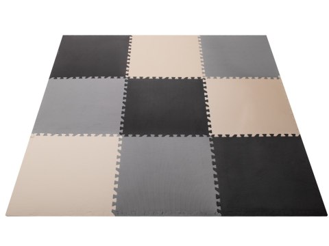 Mata edukacyjna piankowa puzzle szara 60 x 60 cm szara 9 elementów Mata edukacyjna piankowa puzzle szara 60 x 60 cm szara 9 elementów