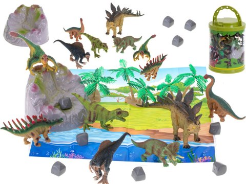 Figurki zwierzęta dinozaury 7szt + mata i akcesoria zestaw Figurki zwierzęta dinozaury 7szt + mata i akcesoria zestaw