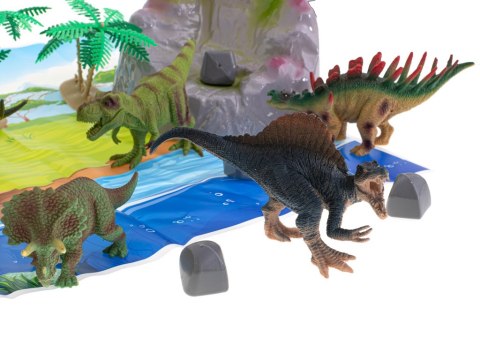 Figurki zwierzęta dinozaury 7szt + mata i akcesoria zestaw Figurki zwierzęta dinozaury 7szt + mata i akcesoria zestaw