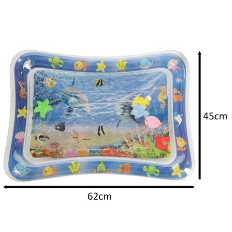 Mata wodna sensoryczna dmuchana dla niemowląt delfin XXL 62x45 cm Mata wodna sensoryczna dmuchana dla niemowląt delfin XXL 62x45 cm