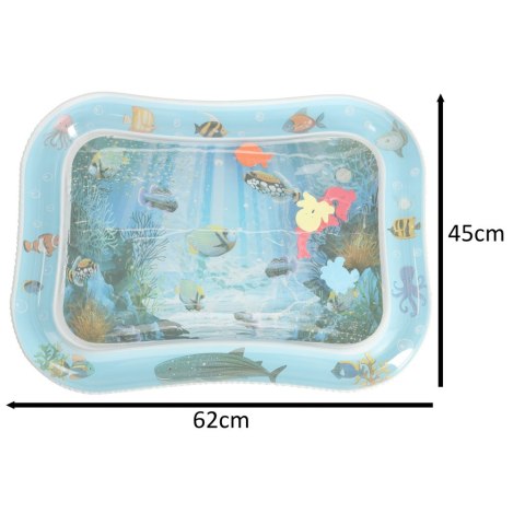Mata wodna sensoryczna dmuchana dla niemowląt rybki XXL 62x45 cm Mata wodna sensoryczna dmuchana dla niemowląt rybki XXL 62x45 cm