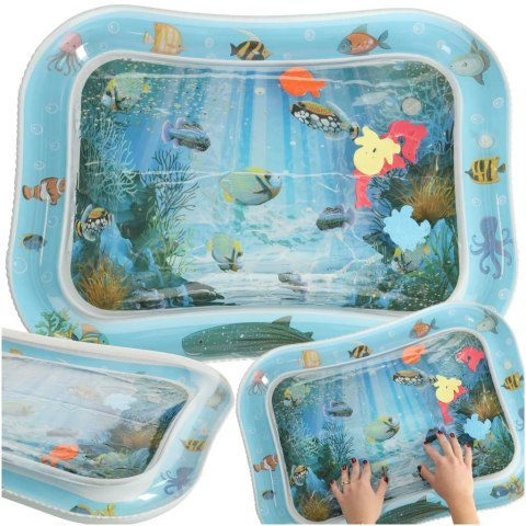 Mata wodna sensoryczna dmuchana dla niemowląt rybki XXL 62x45 cm Mata wodna sensoryczna dmuchana dla niemowląt rybki XXL 62x45 cm