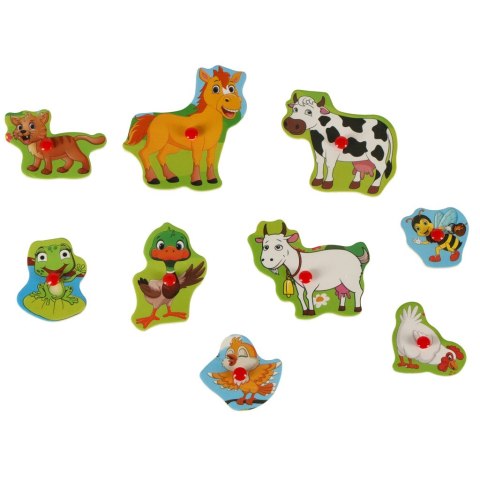 Puzzle drewniane układanka dopasuj kształty farma Puzzle drewniane układanka dopasuj kształty farma