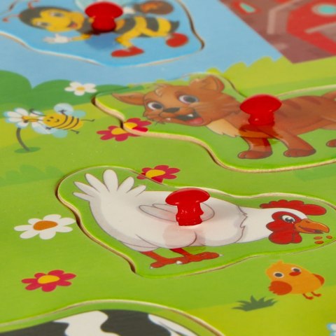 Puzzle drewniane układanka dopasuj kształty farma Puzzle drewniane układanka dopasuj kształty farma