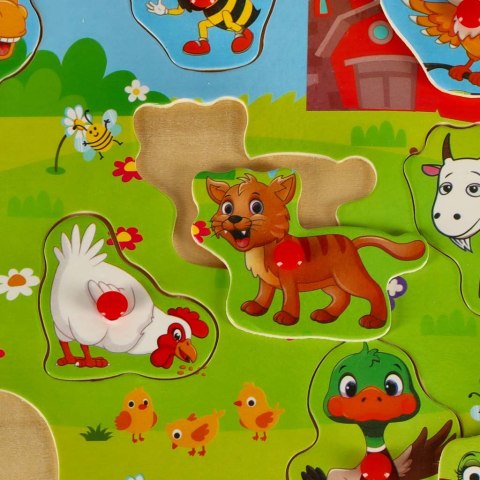 Puzzle drewniane układanka dopasuj kształty farma Puzzle drewniane układanka dopasuj kształty farma
