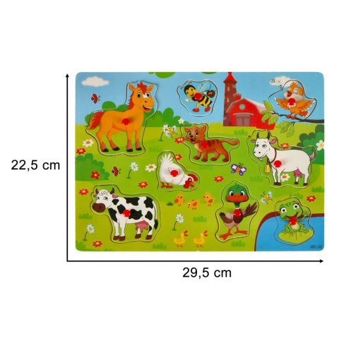 Puzzle drewniane układanka dopasuj kształty farma Puzzle drewniane układanka dopasuj kształty farma