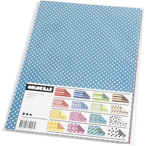 Papier wzory Color Bar A4 250 g 16 ark. Papier wzory Color Bar A4 250 g 16 ark.