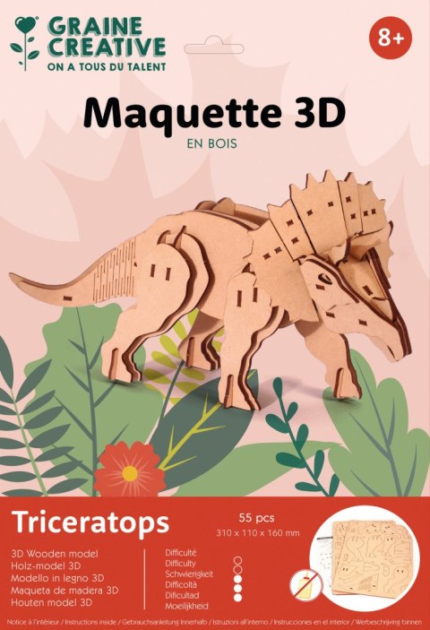 Puzzle 3D drewniane, Triceratops Puzzle 3D drewniane, Triceratops
