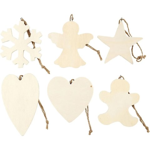 Świąteczne zawieszki sklejka 9-11cm 90sz Świąteczne zawieszki sklejka 9-11cm 90sz