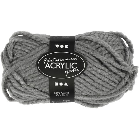 Włóczka akryl Maxi Szara 50 g Włóczka akryl Maxi Szara 50 g